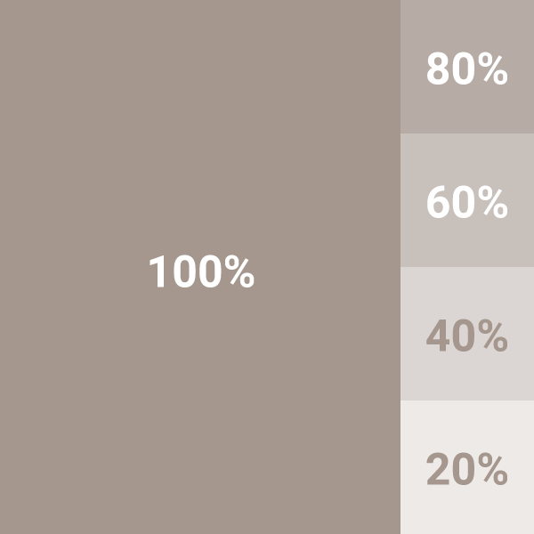 Färgplatta med en beige färg i olika nyanser som ingår i Ovanåkers kommuns profilfärger