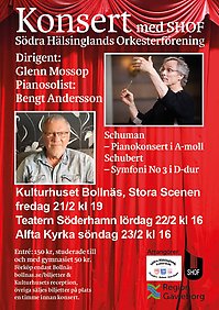 Affisch på konserten med Södra Hälsinglands Orkesterförening