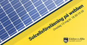 Huvudbild för solcellsföreläsning med en illustrerad solcells-panel